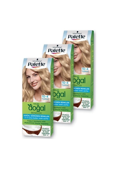 Palette Kalıcı Doğal Renkler Saç Boyası 10-4 Papatya X 3 Adet