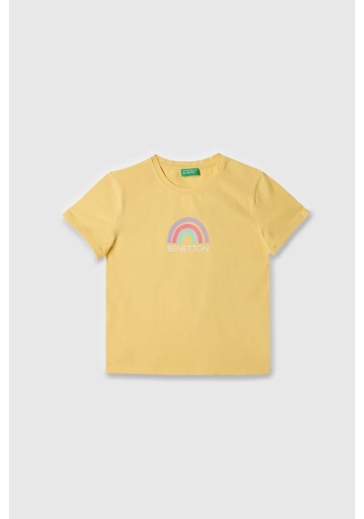 United Colors Of Benetton Kız Çocuk T Shirt Sarı Bnt-g21814-1377 Sarı