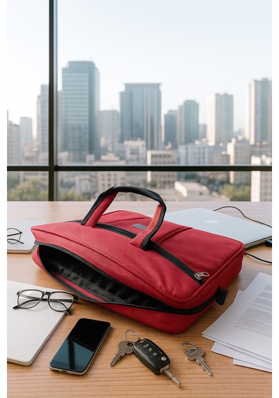Newfull Nova 17 İnç Laptop Notebook Dizüstü Bilgisayar Evrak Çantası Kırmızı