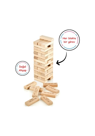 Totteriq Animal Tower Wooden Blocks Tumbling Tower Game 54-piece Stacking Game For Kids & Adults Fun Family Game With Cute Animal Designs Educational & Interactive Toy For Boys & Girls Ages 3+