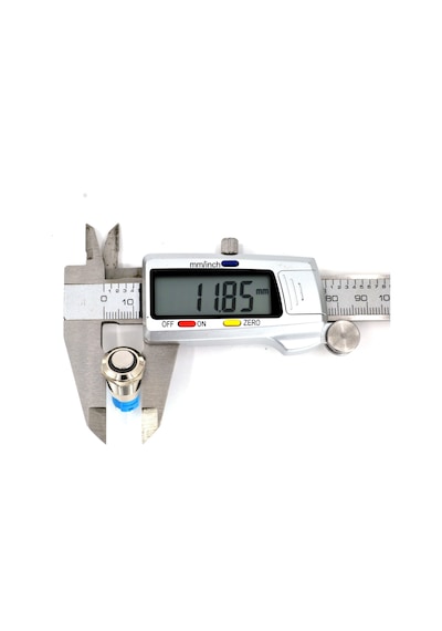 12V -24 V Mavi Işıklı Yuvarlak Metal 12 MM Kalıcı Anahtar