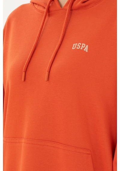 U.S. Polo Assn. Kadın Kiremit Kapüşonlu Basic Sweatshirt 50297324-VR031