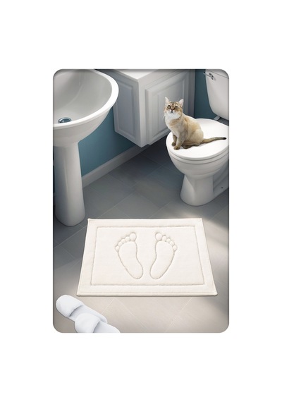 Buççin Online Mağaza Pamuk Dokuma Su Emici Banyo Paspası Ayak 60x40 Cm Krem Orta 6 - 12 Mm Pamuk Polyester Ekru Çok Renkli