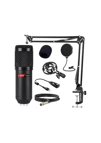 Lastvoice BM800BT Black Kondanser Mikrofon Stand Filtre Ses Kartı