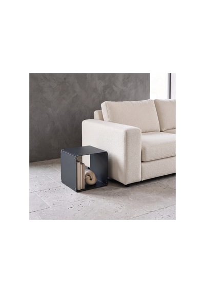 Node Metal Yan Sehpa Modüler Küp Tasarım Açık Raflı Tekli Modül 32x32x32 Cm Gri - 940085810 Gri
