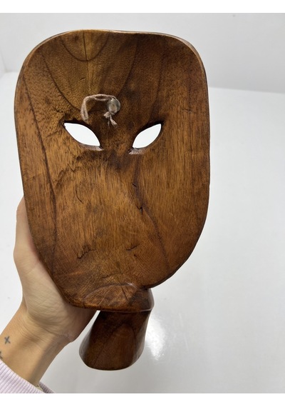 Ahşap Gülümseyen Maske/askılı Duvar Dekoru Büyük Boy