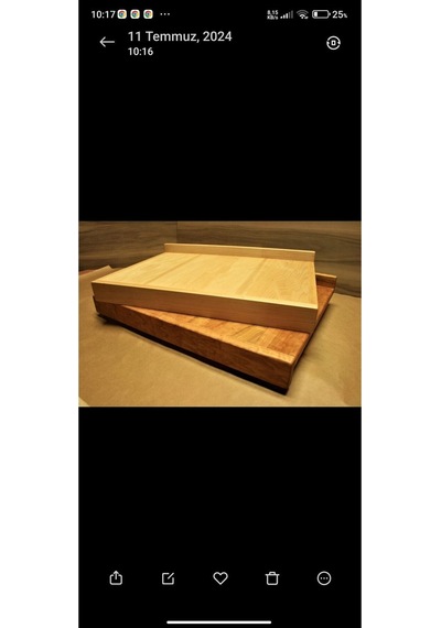 Ahşap Tezgâh Üstü Büyük Boy Kesme Tahtası 50x40 Ahşap