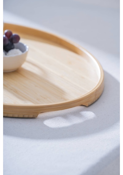 Acar Bambu Sunum Tepsi - 45 Cm Kahverengi