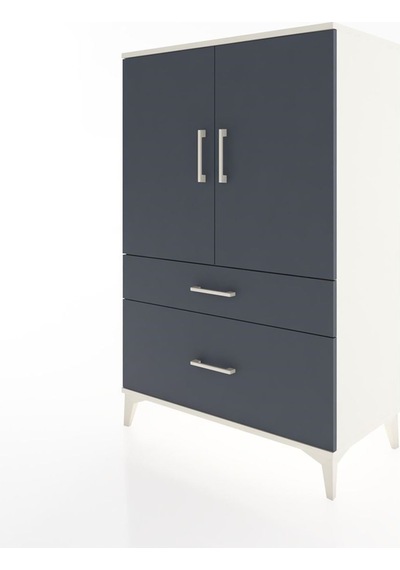 Hyperion Dolap 2 Raflı 2 Çekmeceli 2 Kapaklı 88x44x134 Aytaşı-antrasit Aytası