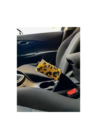 Trobus Oto El Freni Kılıfı Peluş Süs Leopar Desenli