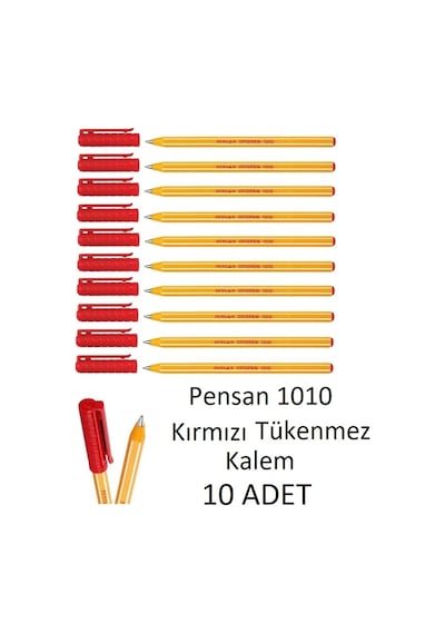 1010 Kırmızı Tükenmez Kalem Ofispen 10 Adet