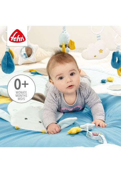 3 Boyutlu Aktivite Battaniyesi Ve Oyun Matı, 5 Çıkarılabilir Oyuncaklı, 0+ Yaş, Mavi Kale