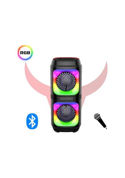 Trol Akıllı Taşınabilir Bluetooth Extra Bas Hoparlör, Disko Işıklı Karaoke Ses Sistemi, Mikrofon