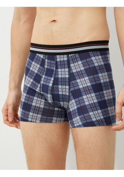Koton 3'lü Boxer Seti Pamuklu Lacivert Ekoseli 3slm90026mk Lacivert Ekoseli