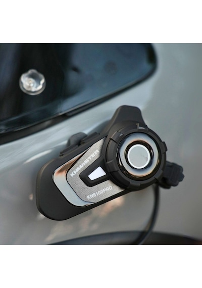 Knmaster Kn6100 Pro3.nesil Motosiklet Kask Intercom Bluetooth İnterkom Kulaklık Seti Karbon Siyah