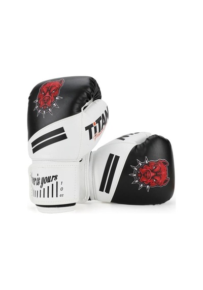 Titan Sport Siyah Beyaz Pitbull Desenli Boks Eldiveni Çok Renkli
