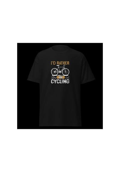 Wildstyle I'd Rather Be Cycling Bisiklet Sürmek Bisikletçi Baskılı Unisex Bisiklet Yaka Pamuklu Tişört Siyah