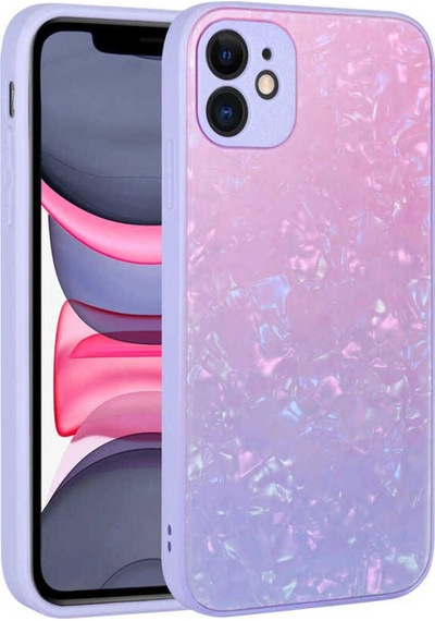 Apple Uyumlu iPhone 11 Kılıf Renk Geçişli Mermer Desenli Sert Silikon Zore Granit Kapak NO2