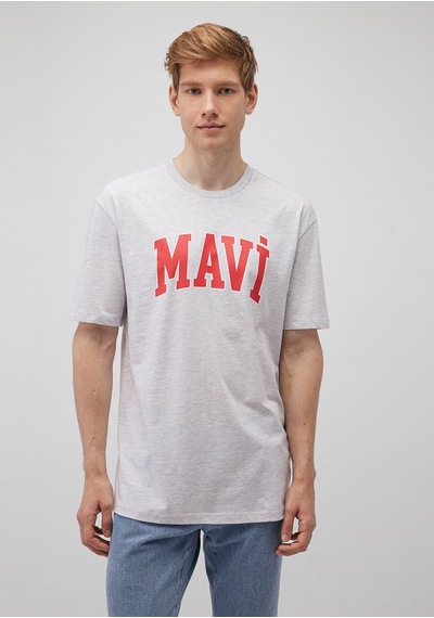 Mavi - Mavi Logo Baskılı Gri Tişört 0611711-85438 Gri