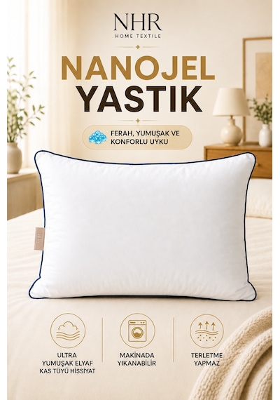 %100 Nanojel Dolgulu Uyku Yastığı 50x70 1200gr / 1 Adet