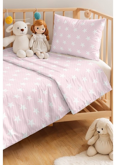 Evimde Bambaşka Yıldız Pembe Kız Çocuk Dekoratif Pike Takımı - Minimal Desenli Bebek Odası Yatak Örtüsü - 160x220 CM Evimde Bambaşka Yıldız Pembe Kız Çocuk Dekoratif Pike Takımı - Minimal Desenli Bebek Odası Yatak Örtüsü - 160x220 CM
