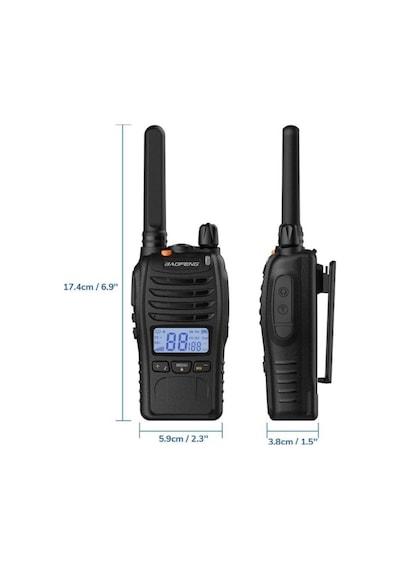 Baofeng E88 Ekranlı Pmr 446 El Telsizi Yeni Tasarım Type-c Şarjlı Kulaklık Dahil Set