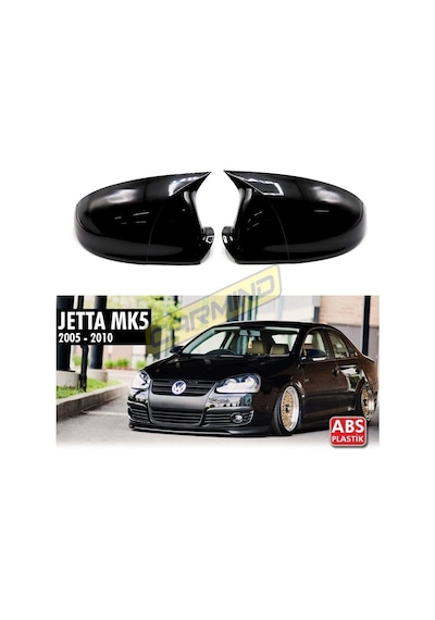 Vw Jetta Mk5 2005-2010 Batman Yarasa Ayna Kapağı Piano Black Abs