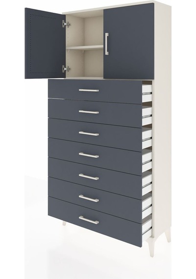 Arges Dolap 2 Raflı 7 Çekmeceli 2 Kapaklı 88x30x182 Aytaşı-an... Aytaşı