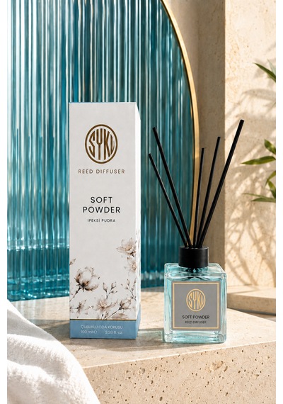Premium Çubuklu Oda Kokusu 100 Ml Cam Şişe Reed Diffuser Pudra