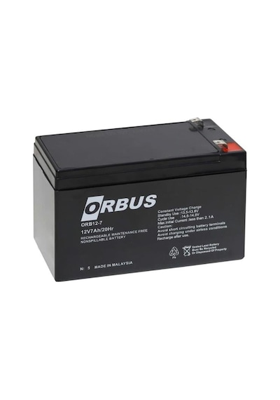 Orbus Orb12-7 12 Volt 7 Amper Kuru Tip Akü 150X65X90Mm 12V 24Ah