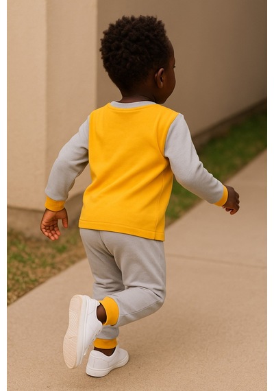 Aden Kids Çocuk Mevsimlik Penye Pijama Takımı Gri
