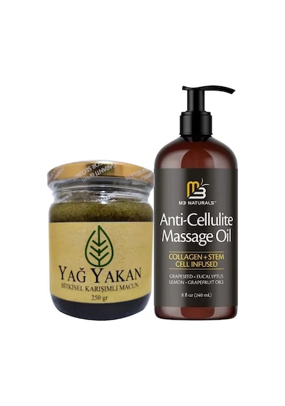 Hubrendy Sh Anti-cellulite Massage Oil 240 Ml Masaj Yağı + Yağyakan Macunu 250 Gr