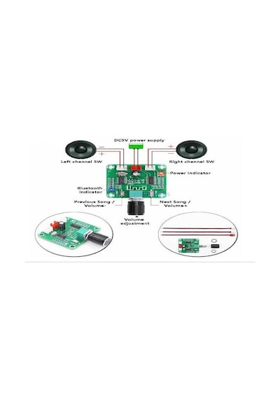 Elektronikport-Xh-A158 Pam8403 Bluetooth 5.0 Ses Amplifikatörü Devre Kartı Modü