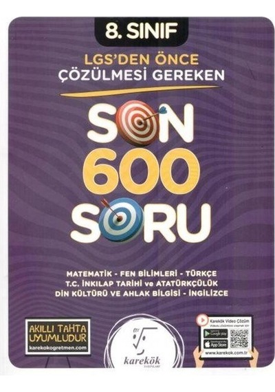 8. Sınıf Lgs'den Önce Çözülmesi Gereken Son 600 Soru / Kolektif