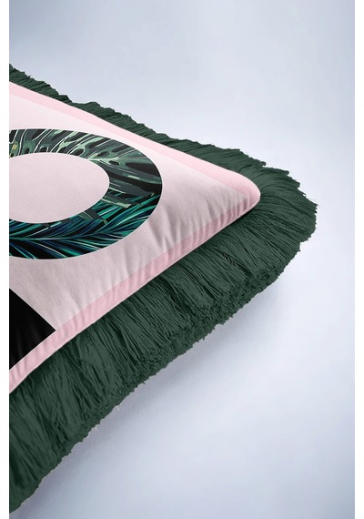 Tropikal Yapraklı Saçaklı Yastık Kılıfı - Modern Pastel Siyah Yeşil Püsküllü Kırlent Kılıfı Açık Lavanta Platin Tropikal Yapraklı Saçaklı Yastık Kılıfı - Modern Pastel Siyah Yeşil Püsküllü Kırlent Kılıfı Açık Lavanta Platin