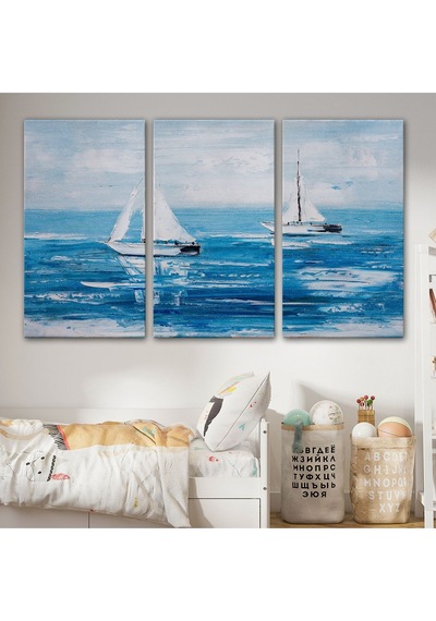 Es10 modagos067 Yaz Yelkenli Dekoratif Kanvas Duvar Tablosu-3711 (50 x 70)