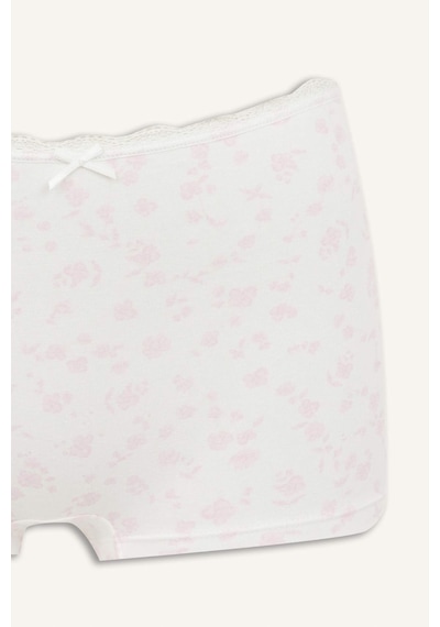 Defacto Çiçek Desenli Dantel Detaylı Penye Açık Pembe Boxer H6474ax26sppn648 Pembe-pn648