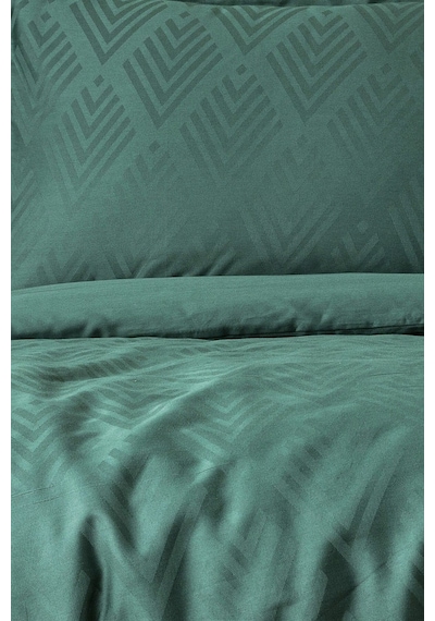 Tivoli %100 Pamuk Jakarlı & Saten Çift Kişilik Nevresim Takımı - Yeşil - 200x220 Cm Yeşil