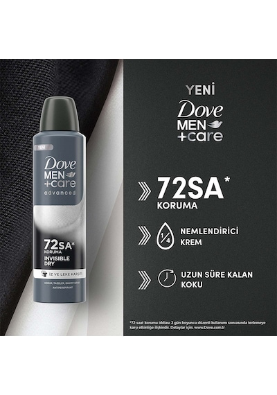 Dove Men +care Advanced Erkek Deodorant 72 Saat Koruma Invisible Dry 150 Ml