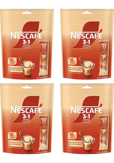 Nescafe Gold 3in1 Yumuşak İçim 17,5 Gr 10 Lu X 4 Adet Çözünebilir