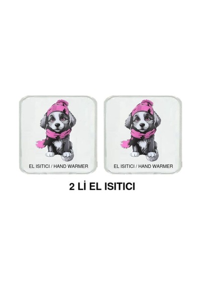 2 Adet Kırmızı Bereli Köpek Cep Sobası,el Isıtıcı,sıcak Su Torbası Pvc 10x9,5cm Beyaz