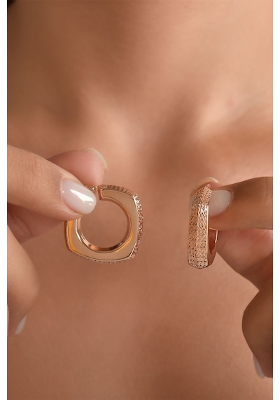 Moom Mücevherat Kadın 14 Ayar Rose Altın V Küpe N11.15591