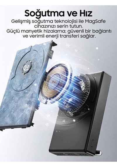Ven-dens Vd-pb078 10000 Mah 25 W Kablosuz Hızlı Şarj Powerbank, Type-c Giriş Ve Çıkışlı, Siyah