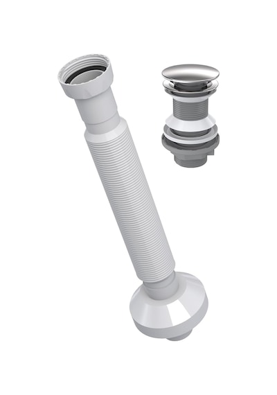 Pop-up Lavabo Sifon Seti Körüklü Tahliye Ve Adaptör Conta Dahil, Kolay Montaj Ve Standart Uyu