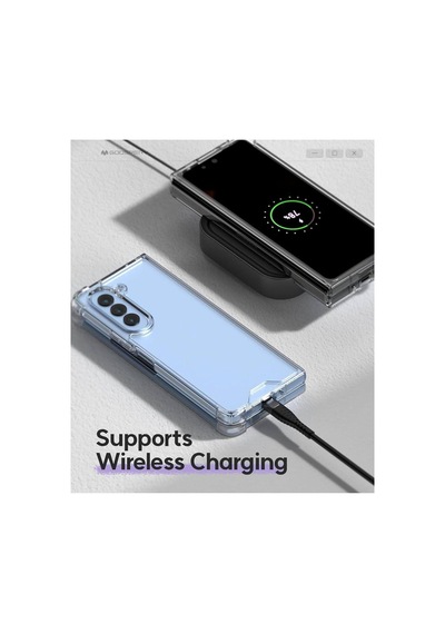 Samsung Galaxy Z Fold 5 Uyumlu Clear Şeffaf Sararmaz Renksiz Silikon Kapak Case 180 Tam Korumalı Çok Renkli