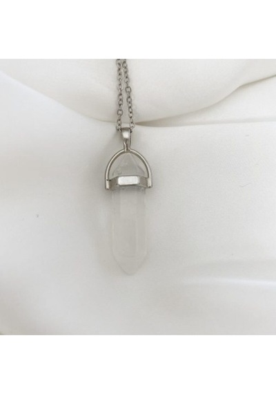 Crystal Point Kolye Şeffaf Kahverengi