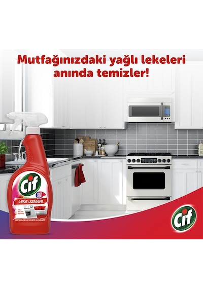 Cif Sprey Kırmızı Yüzey Temizleyici Leke Uzmanı 2 x 750 ML