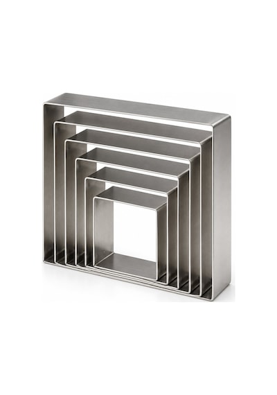 Fida Pasta Çemberi Kare Düz 0,8mm Yükseklik 10 Cm - 10 Adet 8x8 Cm Inox