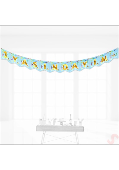 1 Yaşındayım Banner, 2 mt x 17 cm - Mavi