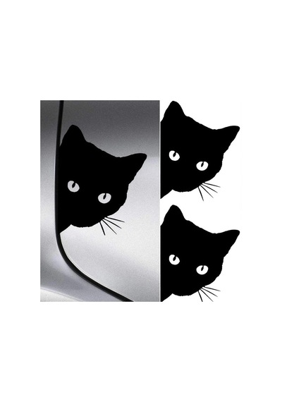 Kedi araba oto Sticker yapıştırması 15cm 2Adet